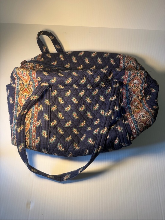 Vera Bradley Handbags - Vera Bradley Navy Quilted Paisley Tote with Rust and Cream Accents